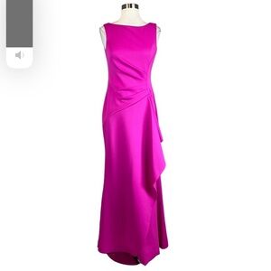 Pink formal side ruffle dress